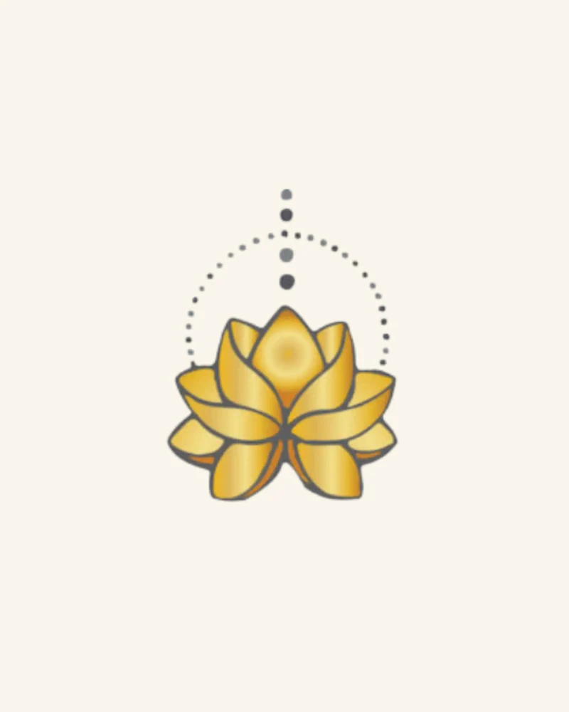The Wellness Solutions gold lotus brand mark, shown in place of a portrait